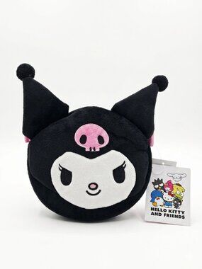 NWT Sanrio Kuromi Plush Face Crossbody Shoulder Bag Purse Concept Skull Black